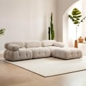 Modułowa sofa 4-osobowa z podnóżkiem z tkaniny Bubble 3SP Rabaty
