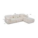 Modułowa sofa 4-osobowa z podnóżkiem z tkaniny Bubble 3SP 