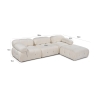 Modułowa sofa 4-osobowa z podnóżkiem z tkaniny Bubble 3SP 