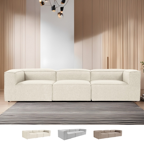 Nowoczesna, modułowa sofa 4-osobowa z lnu Fora 4 Promocja