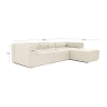 Modułowa sofa 4-osobowa z podnóżkiem z lnu Fora 