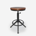 Taboret w stylu industrialnym vintage  metalowy czarny Crewi Promocja