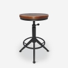 Taboret w stylu industrialnym vintage  metalowy czarny Crewi Promocja