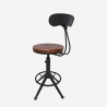 Taboret obrotowy regulowany w stylu vintage industrialnym z oparciem Crewi Back Sprzedaż