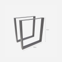 Zestaw 2 nóg prostokątnych do stołu 65x71 cm metal czarny industrialny Quill Oferta