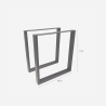 Zestaw 2 nóg prostokątnych do stołu 65x71 cm metal czarny industrialny Quill Oferta