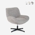 Fotel obrotowy elegancki z tkaniny bouclé do salonu biura Lehm Promocja