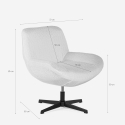 Fotel obrotowy elegancki z tkaniny bouclé do salonu biura Lehm 