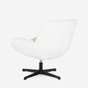 Fotel obrotowy ergonomiczny do salonu z tkaniny bouclé z podnóżkiem Janes 
