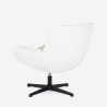 Fotel obrotowy ergonomiczny do salonu z tkaniny bouclé z podnóżkiem Janes 