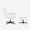 Fotel obrotowy ergonomiczny do salonu z tkaniny bouclé z podnóżkiem Janes Zakup