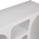 Biała konsola wejściowa o nowoczesnym designie z zakrzywionymi półkami 120x37cm Liva Model