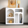 Biała designerska biblioteczka stojąca z zakrzywionymi półkami 80x37x74 cm Lessa Sprzedaż