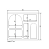 Biała designerska biblioteczka stojąca z zakrzywionymi półkami 80x37x74 cm Lessa Stan Magazynowy