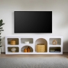 Nowoczesna szafka RTV o niskim profilu 160x40cm z 7 półkami biała Lorin Sprzedaż