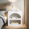 Szafka nocna do sypialni biały design 50x40cm 2 przegrody Lorin S Oferta