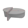 Stolik kawowy o asymetrycznym designie 90x60cm Orion 