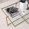 Stolik kawowy prostokątny ze szkła i metalu 94x64x35 cm Sun Model