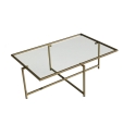 Stolik kawowy prostokątny ze szkła i metalu 94x64x35 cm Sun Cechy