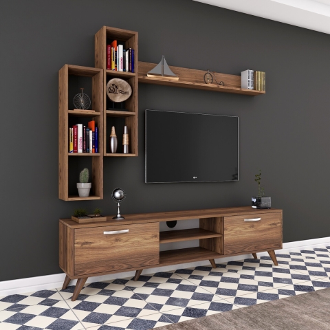 Zestaw meblowy TV z półką i otwartymi wnękami 180x35cm Mary Promocja