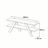 Szafka RTV designerska 120 cm biała i drewniana z 2 półkami Basic Rabaty