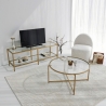Nowoczesna szafka RTV ze szkła i metalu 130cm Goldy Oferta