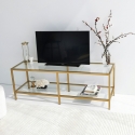 Nowoczesna szafka RTV ze szkła i metalu 130cm Goldy Sprzedaż