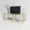 Nowoczesna szafka RTV ze szkła i metalu 130cm Goldy Katalog