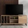 Nowoczesna szafka TV drewniana 140 cm z drzwiczkami i 5 przegrodami Bodegas Oferta