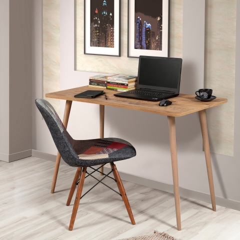 Nowoczesne biurko biurowe z drewna 120x60 cm naturalne Fabio Promocja