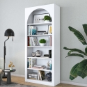 Biała półka ścienna 180x31x80 cm Curvy z łukowym designem i 5 półkami Sprzedaż