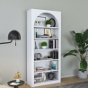 Biała półka ścienna 180x31x80 cm Curvy z łukowym designem i 5 półkami Oferta