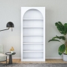 Biała półka ścienna 180x31x80 cm Curvy z łukowym designem i 5 półkami Sprzedaż
