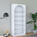 Biała półka ścienna 180x31x80 cm Curvy z łukowym designem i 5 półkami Rabaty
