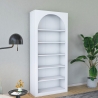 Biała półka ścienna 180x31x80 cm Curvy z łukowym designem i 5 półkami Rabaty
