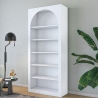 Biała półka ścienna 180x31x80 cm Curvy z łukowym designem i 5 półkami Katalog
