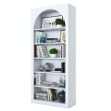 Biała półka ścienna 180x31x80 cm Curvy z łukowym designem i 5 półkami Wybór