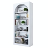 Biała półka ścienna 180x31x80 cm Curvy z łukowym designem i 5 półkami Wybór