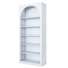 Biała półka ścienna 180x31x80 cm Curvy z łukowym designem i 5 półkami Środki