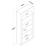 Biała półka ścienna 180x31x80 cm Curvy z łukowym designem i 5 półkami Koszt