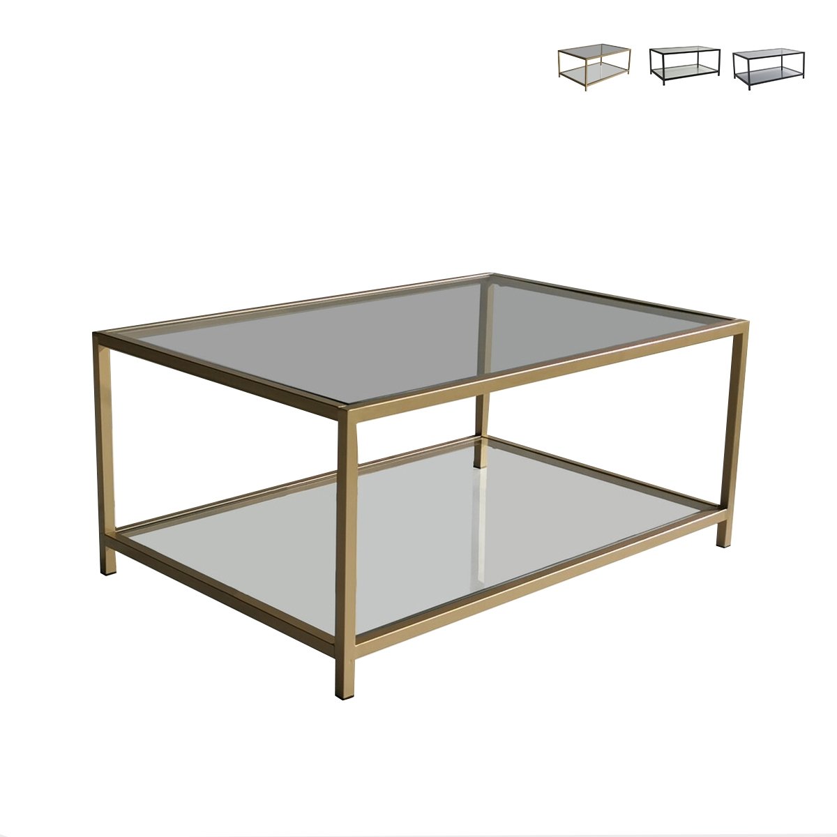 Nowoczesny stolik kawowy 90x60cm z metalu i szkła Astro Promocja Nowoczesny stolik kawowy 90x60cm z metalu i szkła Astro Promocja