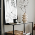 Nowoczesna konsola do przedpokoju z metalu i szkła, 3 półki, 100x30x85 cm, model Lola Stan Magazynowy