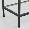 Nowoczesna konsola do przedpokoju z metalu i szkła, 3 półki, 100x30x85 cm, model Lola Środki