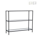 Nowoczesna konsola do przedpokoju z metalu i szkła, 3 półki, 100x30x85 cm, model Lola Promocja