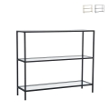 Nowoczesna konsola do przedpokoju z metalu i szkła, 3 półki, 100x30x85 cm, model Lola Promocja