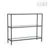 Nowoczesna konsola do przedpokoju z metalu i szkła, 3 półki, 100x30x85 cm, model Lola Promocja