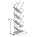 Nowoczesna regał podłogowy Hitty, h128cm, z 7 ukośnymi półkami Model
