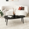 Nowoczesny, asymetryczny, owalny stolik kawowy z drewna 115x50 cm Sweet Oferta