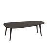 Nowoczesny, asymetryczny, owalny stolik kawowy z drewna 115x50 cm Sweet Cechy