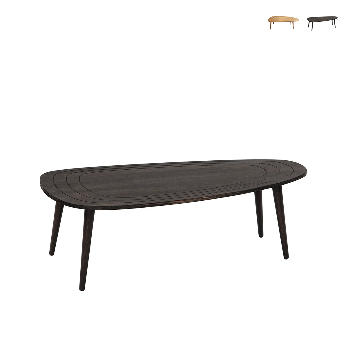 Nowoczesny, asymetryczny, owalny stolik kawowy z drewna 115x50 cm Sweet Promocja Nowoczesny, asymetryczny, owalny stolik kawowy z drewna 115x50 cm Sweet Promocja